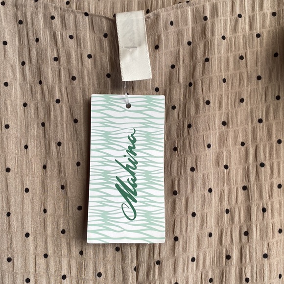 3 For $25 Mahina Sleeveless Beige With Black Polka Dots Sheath Beachy Dress - Picture 10 of 12